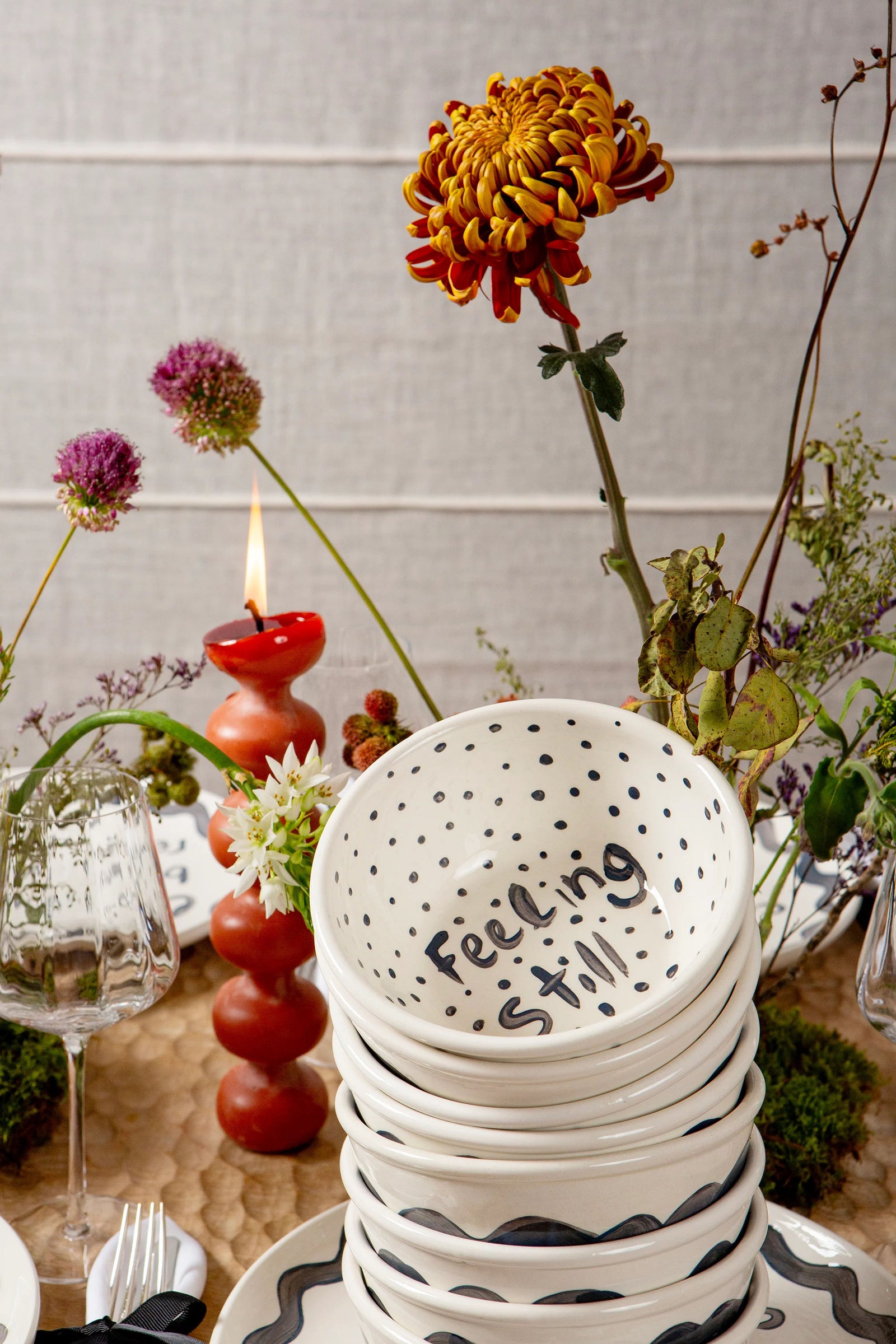 "Feeling Still" Poem Hand Painted Bowl 2/12