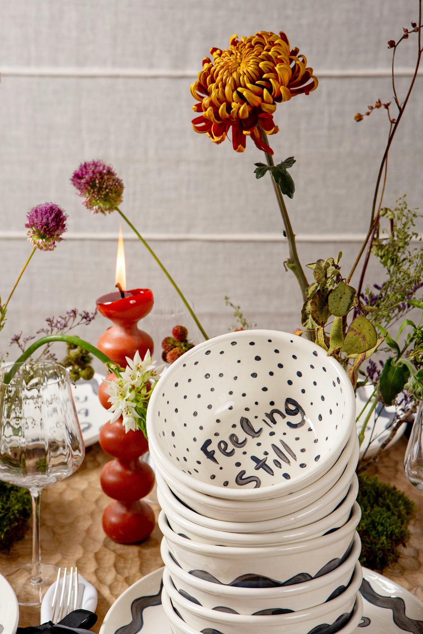 "Feeling Still" Poem Hand Painted Bowl 2/12