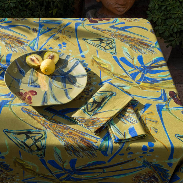 Panarea Rectangular Printed Linen Tablecloth