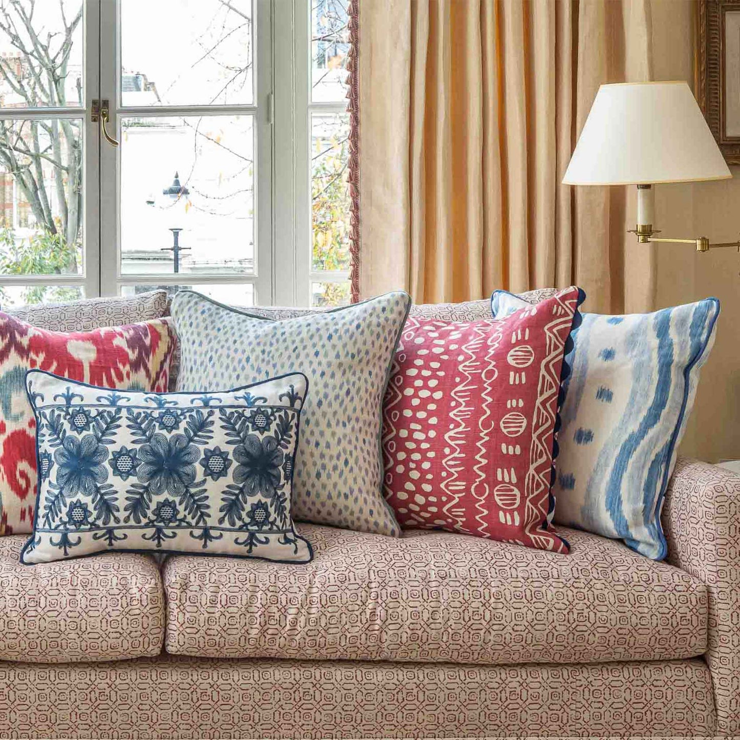 Angelica Navy Oblong Cushion