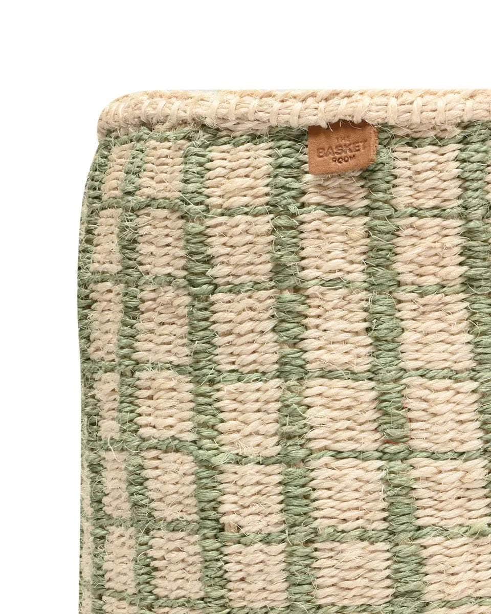 KAGUA: Green Check Woven Storage Basket