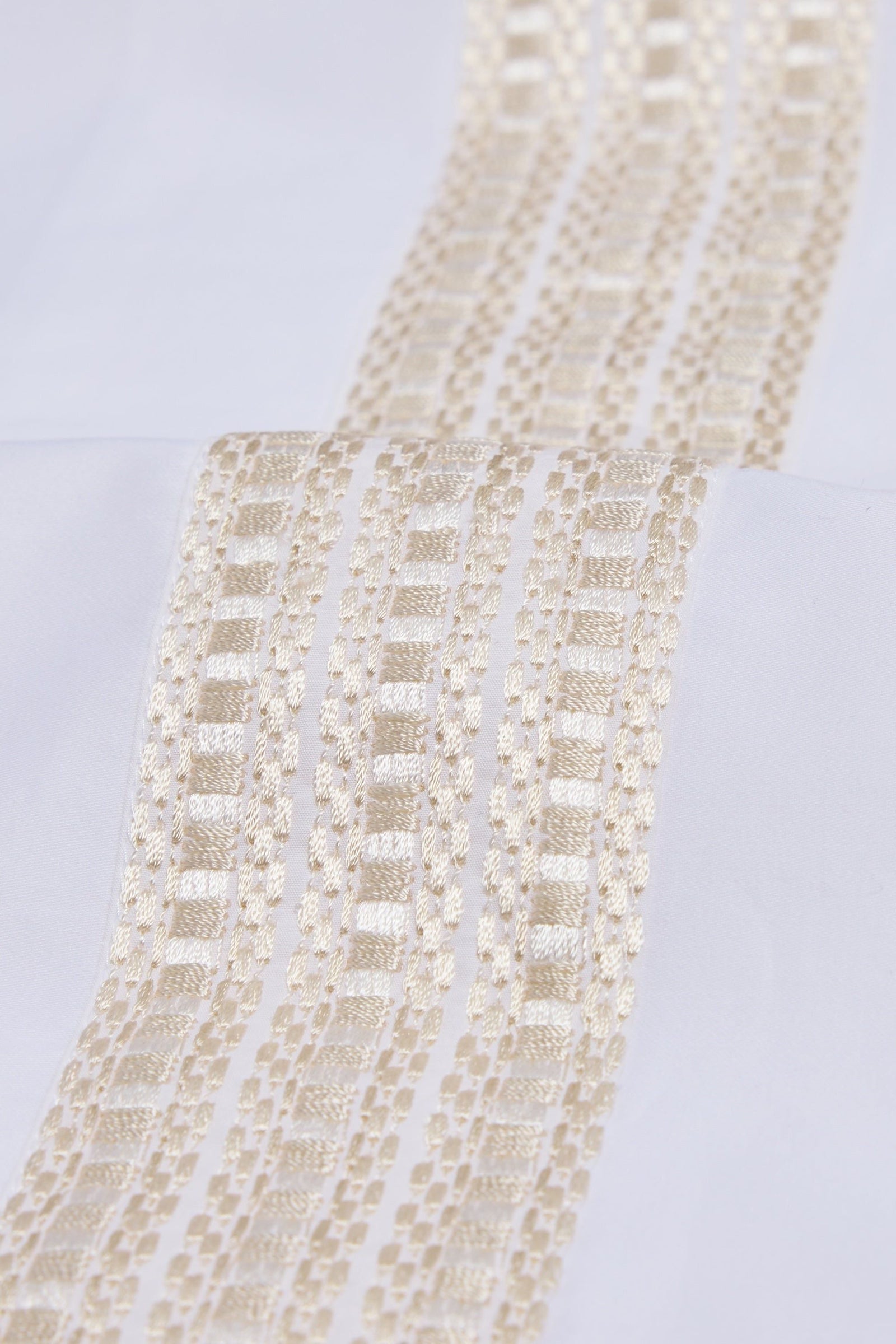 Raha Embroidered Pillowcases - Classic White & Gold