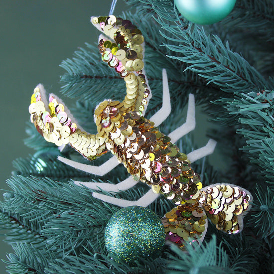 Lorenzo the Lobster Sequin Ornament