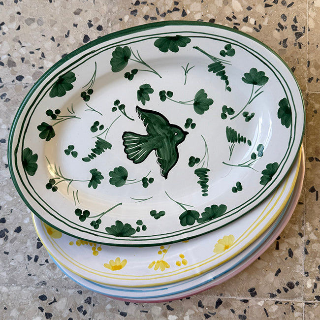 Green Colomba Oval Plattere 30 cm