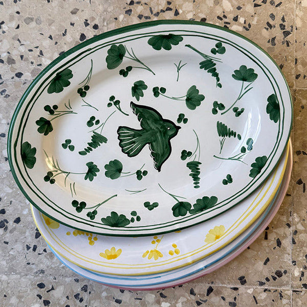 Green Colomba Oval Plattere 30 cm
