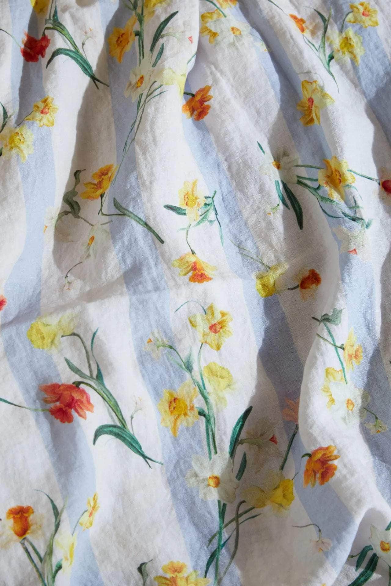 Daffodil Stripe Linen Tablecloth