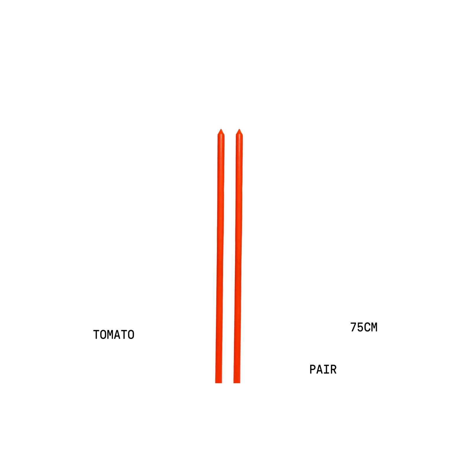 Tomato Tapered METRE Candle Pair