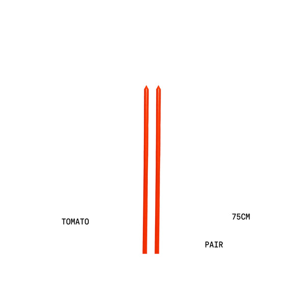 Tomato Tapered METRE Candle Pair