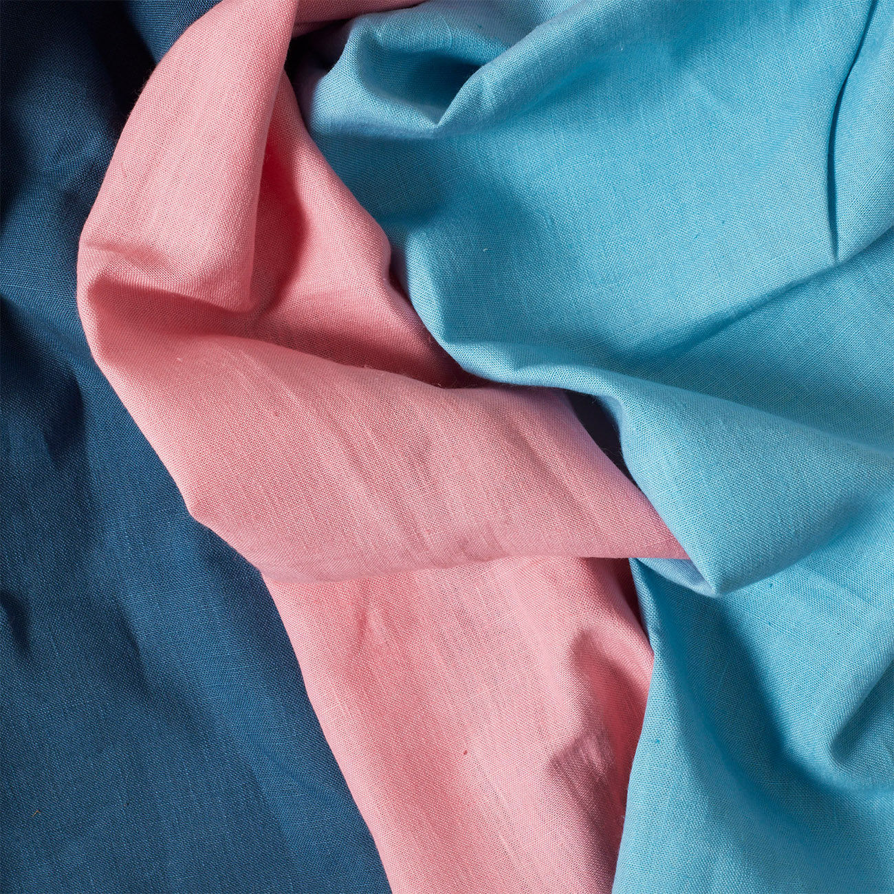 Isabella Hand Dyed Fabric Linen Sky Blue