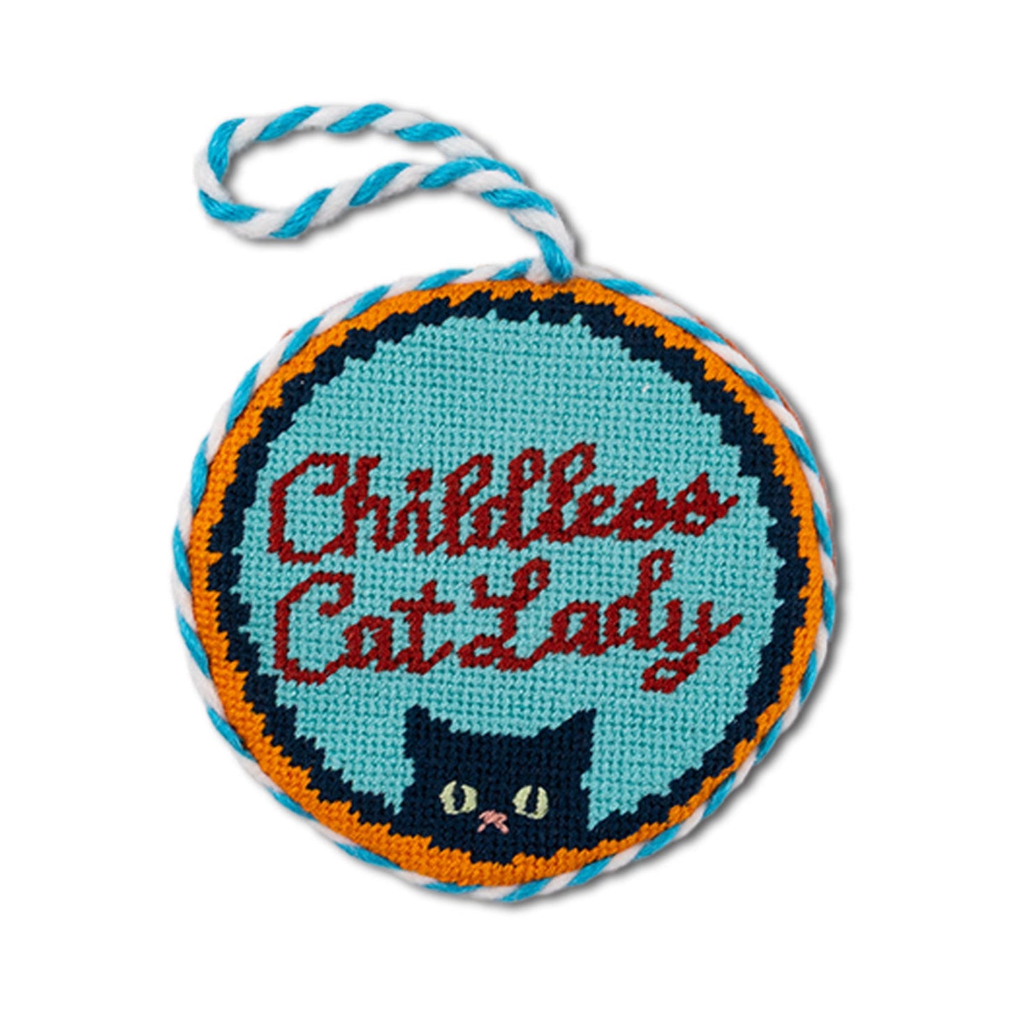 Needlepoint Ornament - Childless Cat Lady