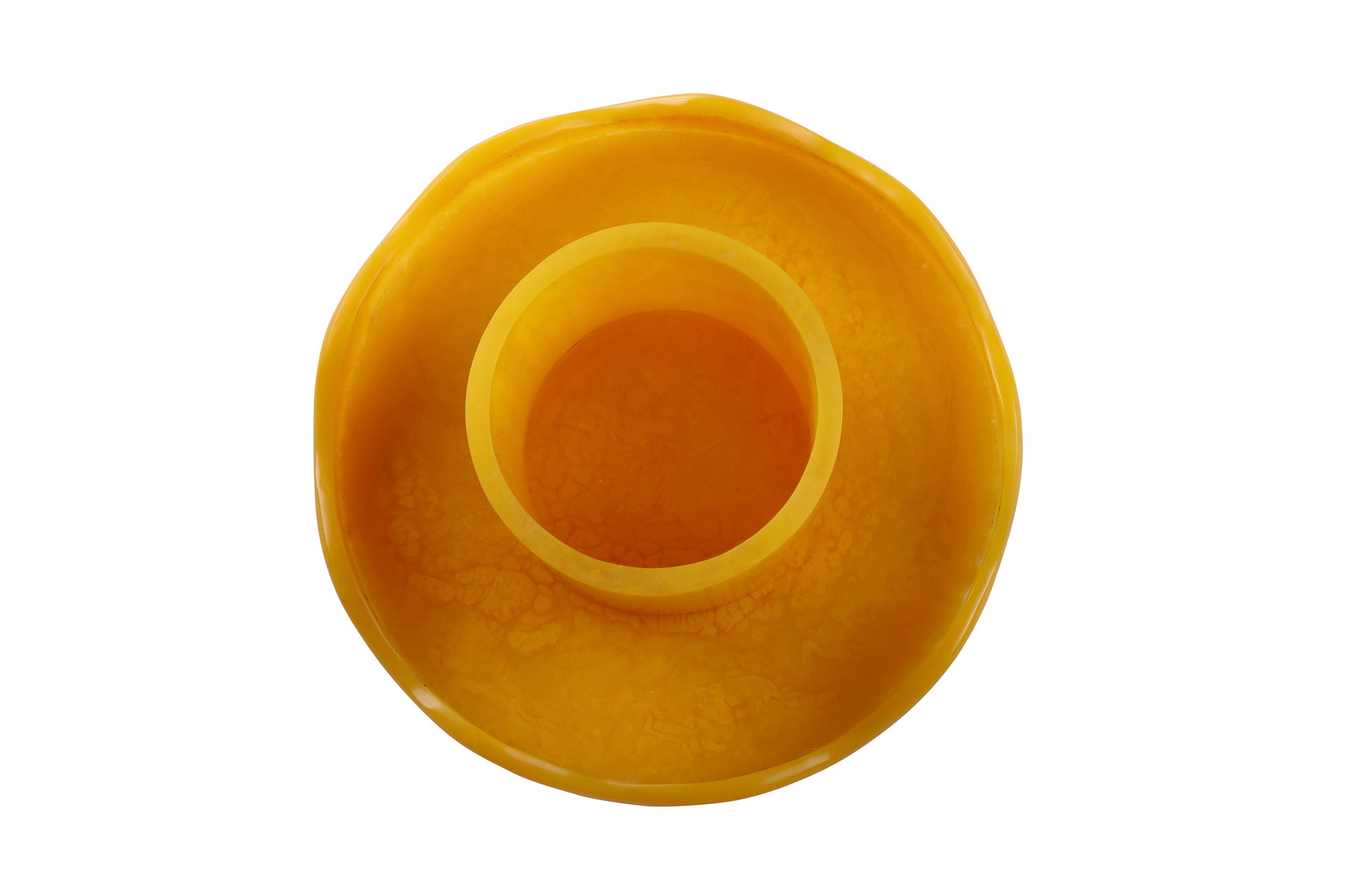 Scallop Handmade Resin Cake stand, Mustard - 9.5x4.5 Inches