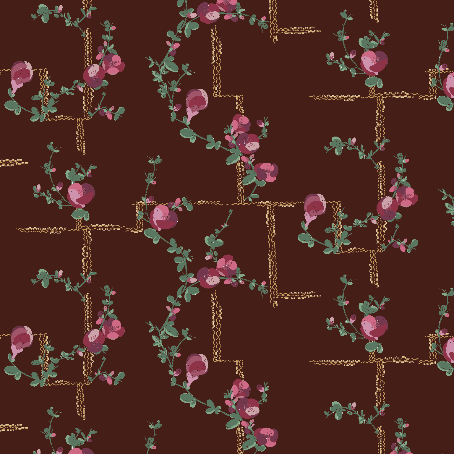 Coco - Wallpaper - Fuchsia on Brick