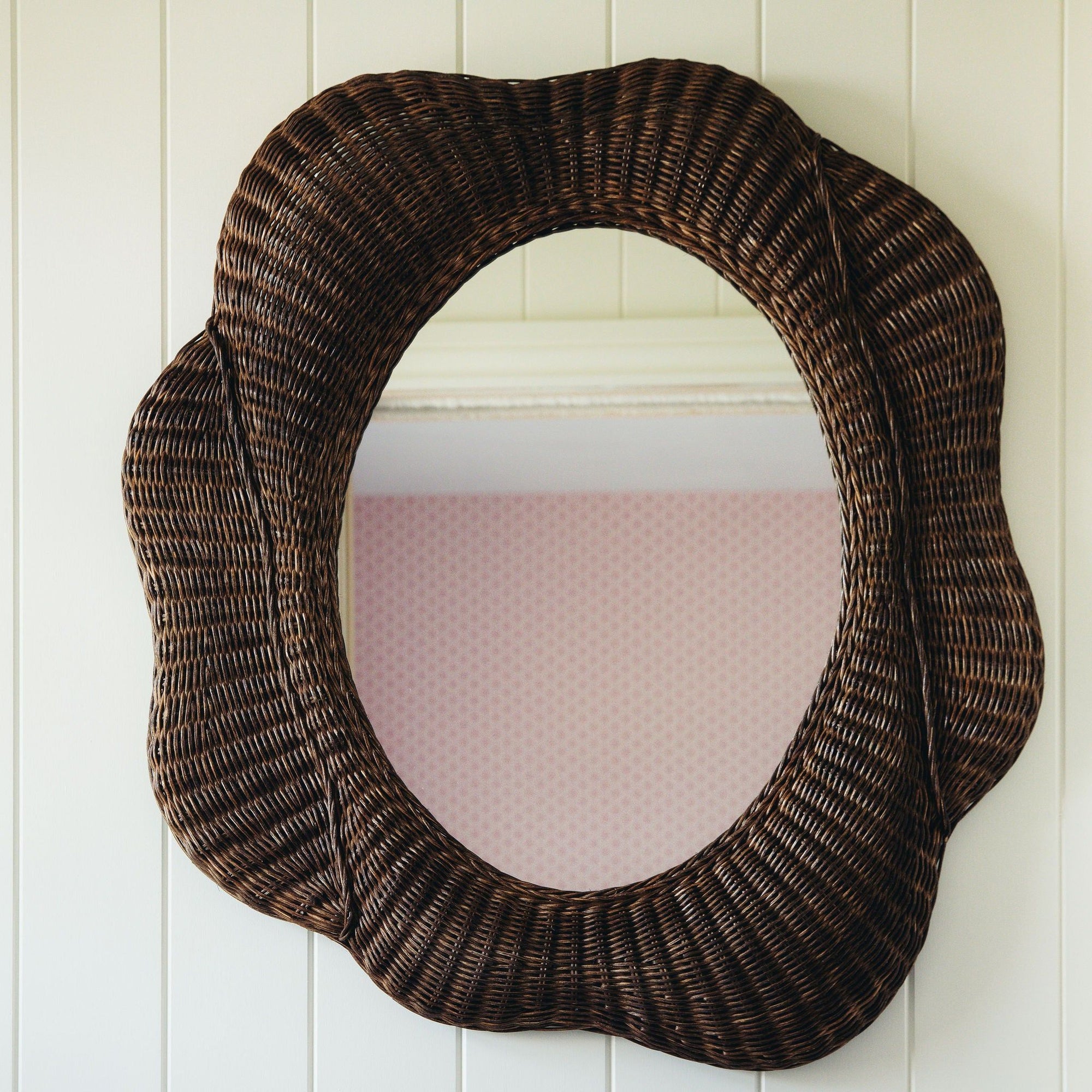 Blossom Oval Rattan Mirror