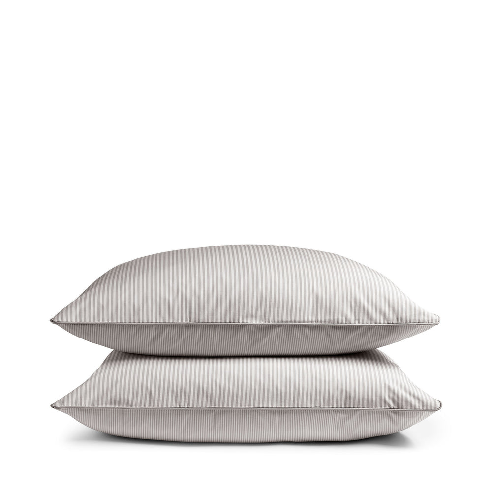 Luxury Organic Dove Grey Striped Pillowcases