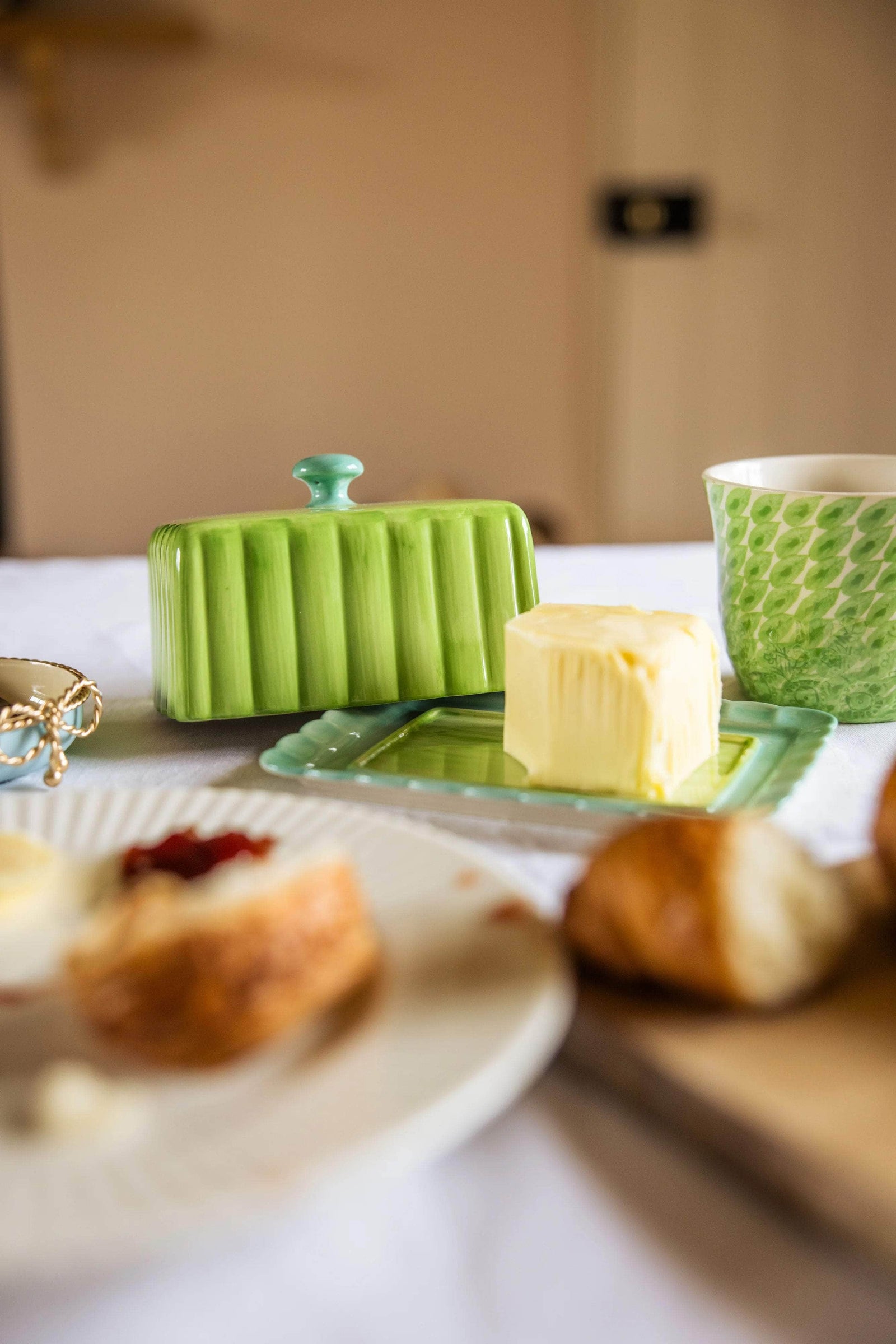 Butter Dish - Green & Blue