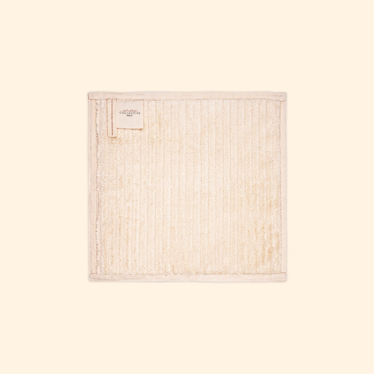 Plush & Bare Striped Pure Cotton Face Cloth In Cream