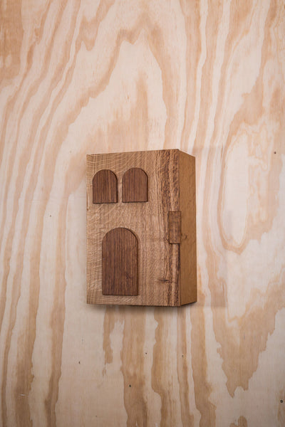 Brown Oak Key Cabinet