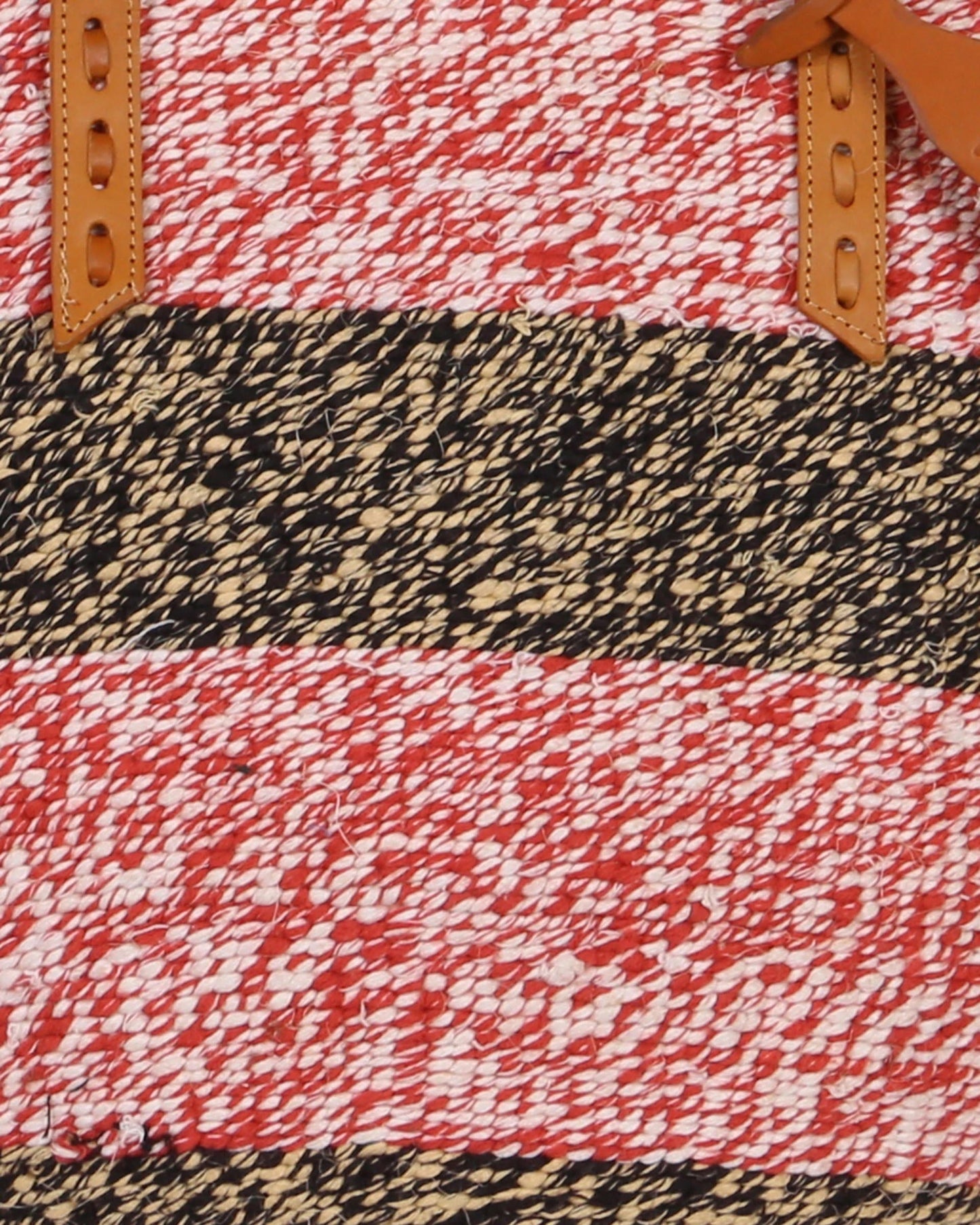 KIKOMBE: Handwoven Red, White and Black Wool Tote Bag