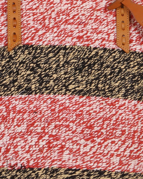 KIKOMBE: Handwoven Red, White and Black Wool Tote Bag