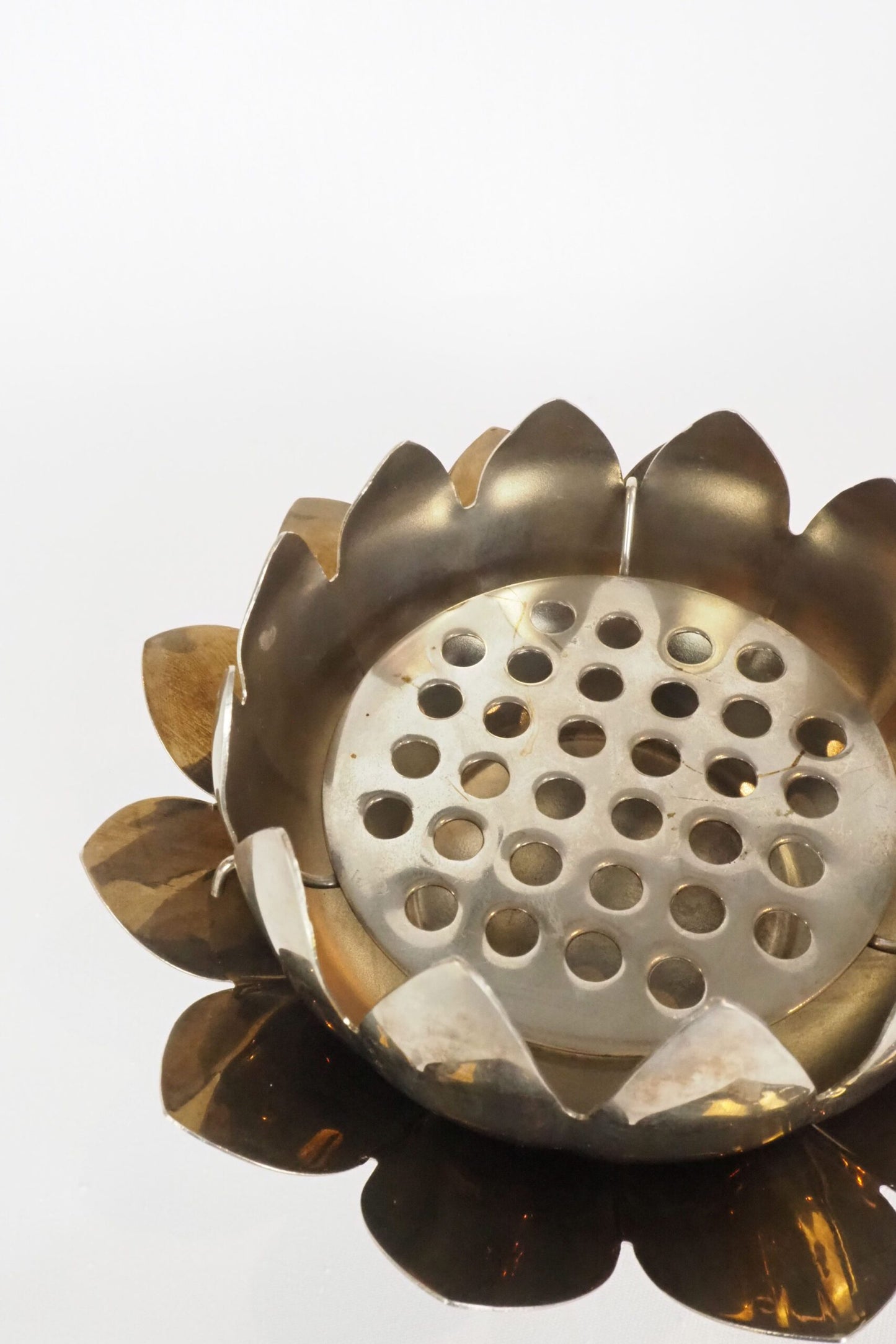 Silver Plate Lotus Flower Vase