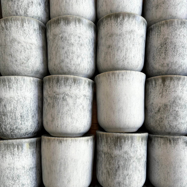 Grey Coffee Cup Candle - Mediterranean Fig + Olive