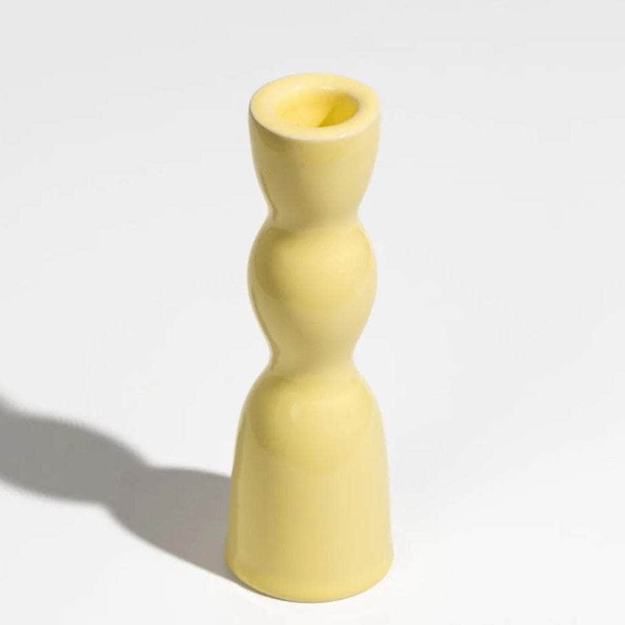 Yellow Low Wave Candleholder