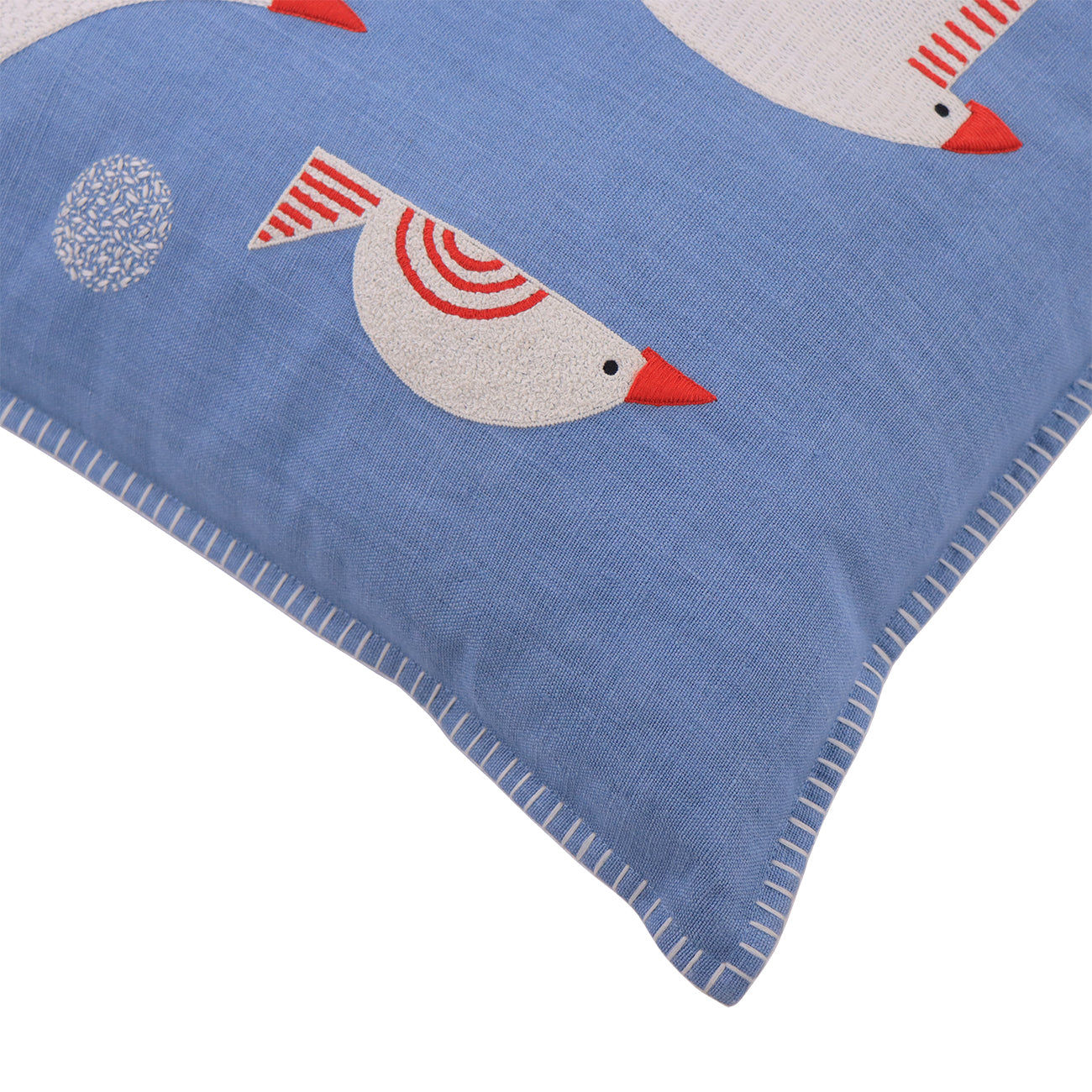 Birds Cushion Cover - Blue