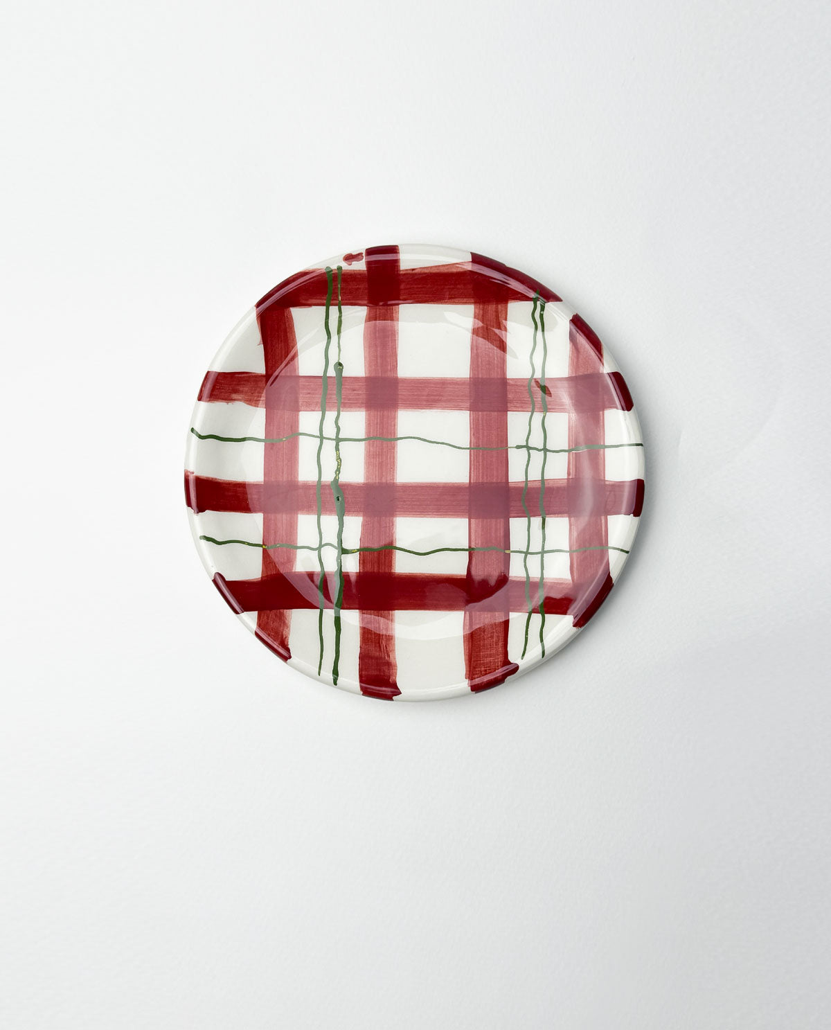 Festive Ceramic Plaid Side Plate