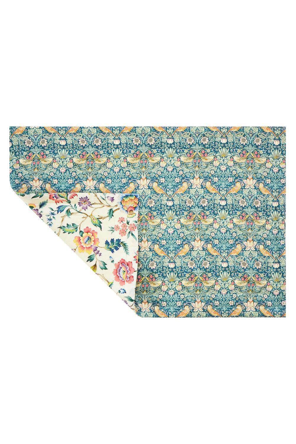 Reversible Stitch Placemat Made With Liberty Fabric Strawberry Thief & Eva Belle