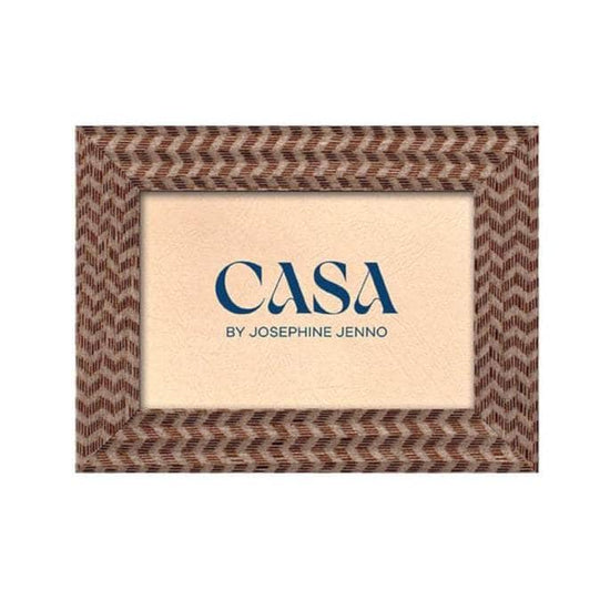 Brown Marquetry Patterned Photo Frame 7 x 5