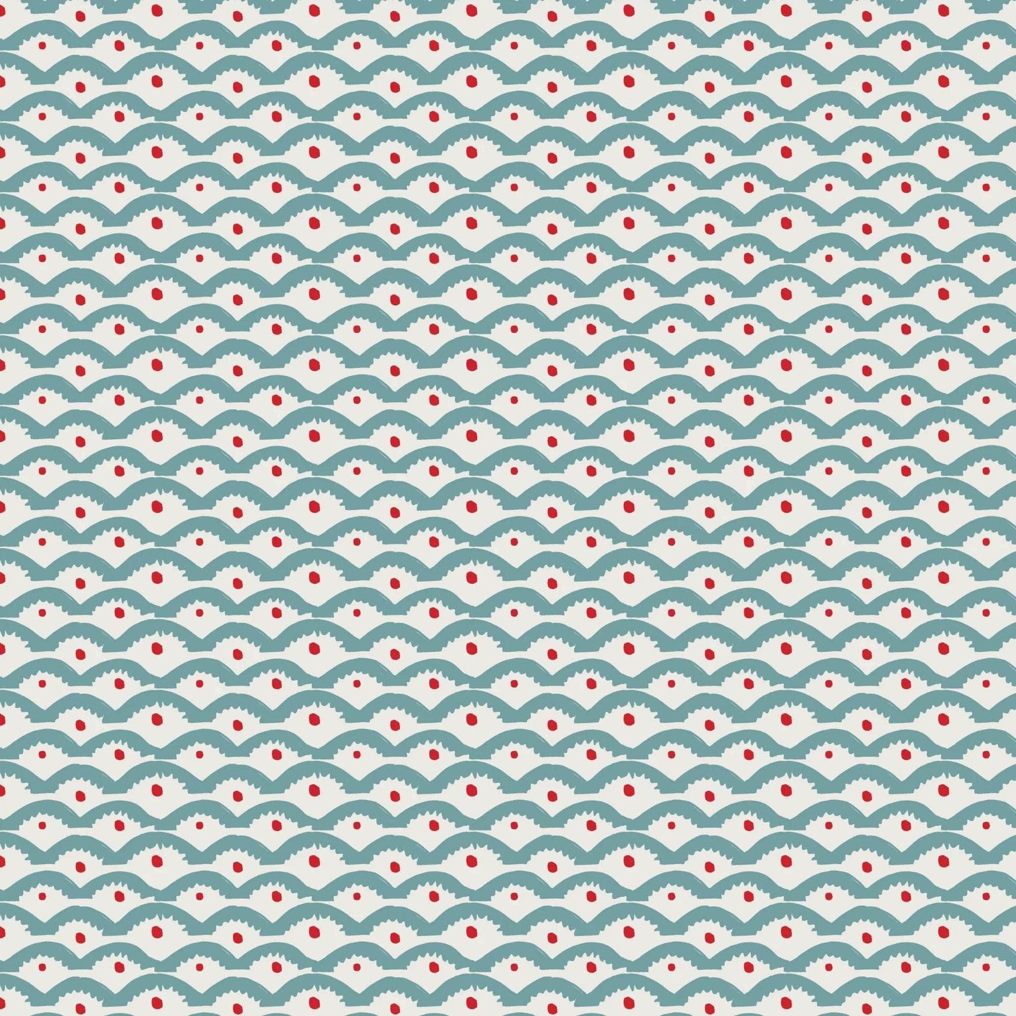 Wiggly Squiggly Wallpaper - Blue and Red