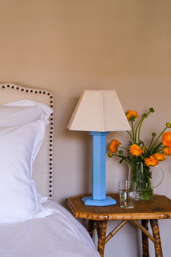 Hexagon Bedside Lamp - Beaufort Blue