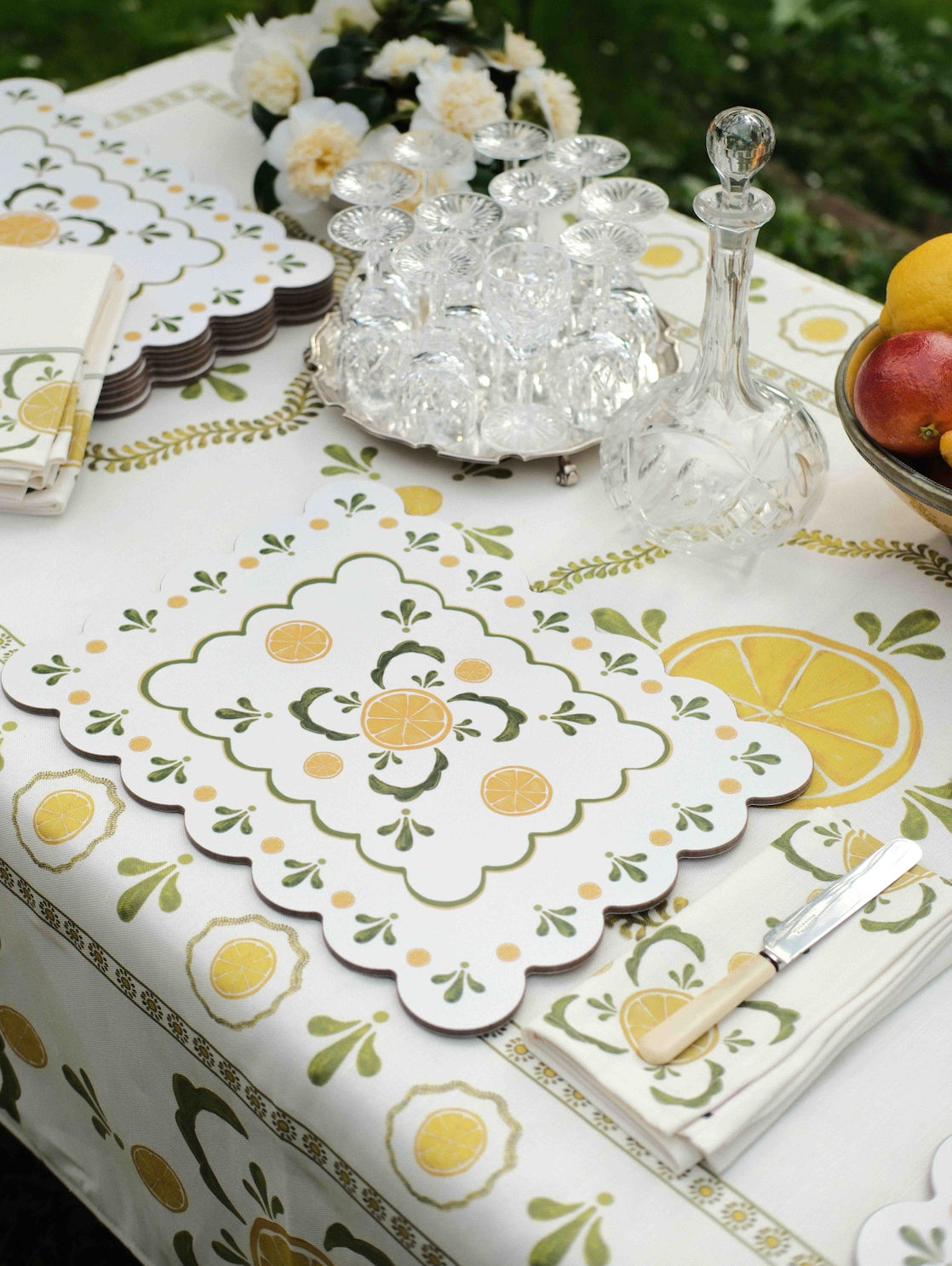 Citrus Lemon Table Linen For Penny Morrison