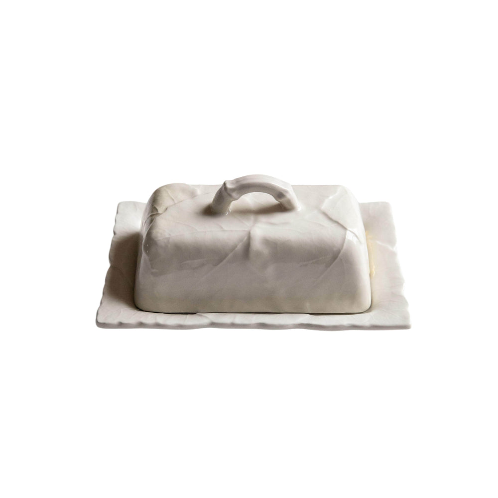 Edera Butter Dish, White