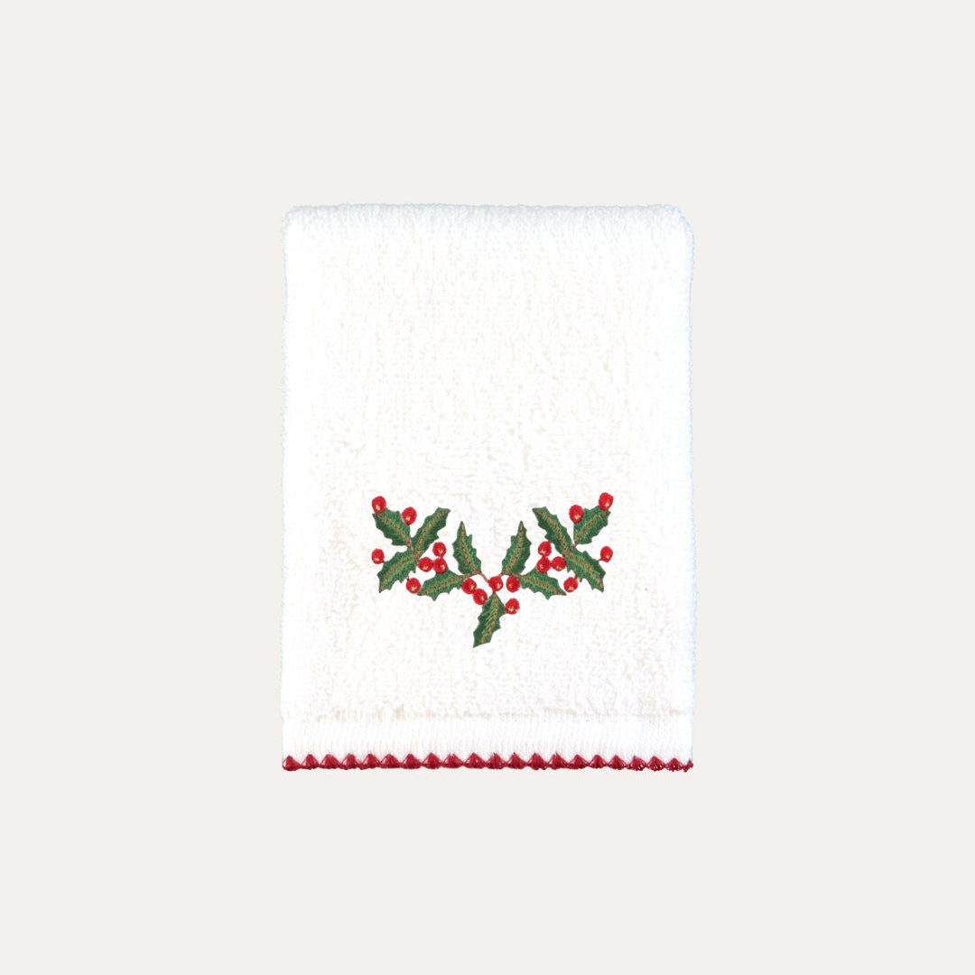 Shell Hand Towel with Holly