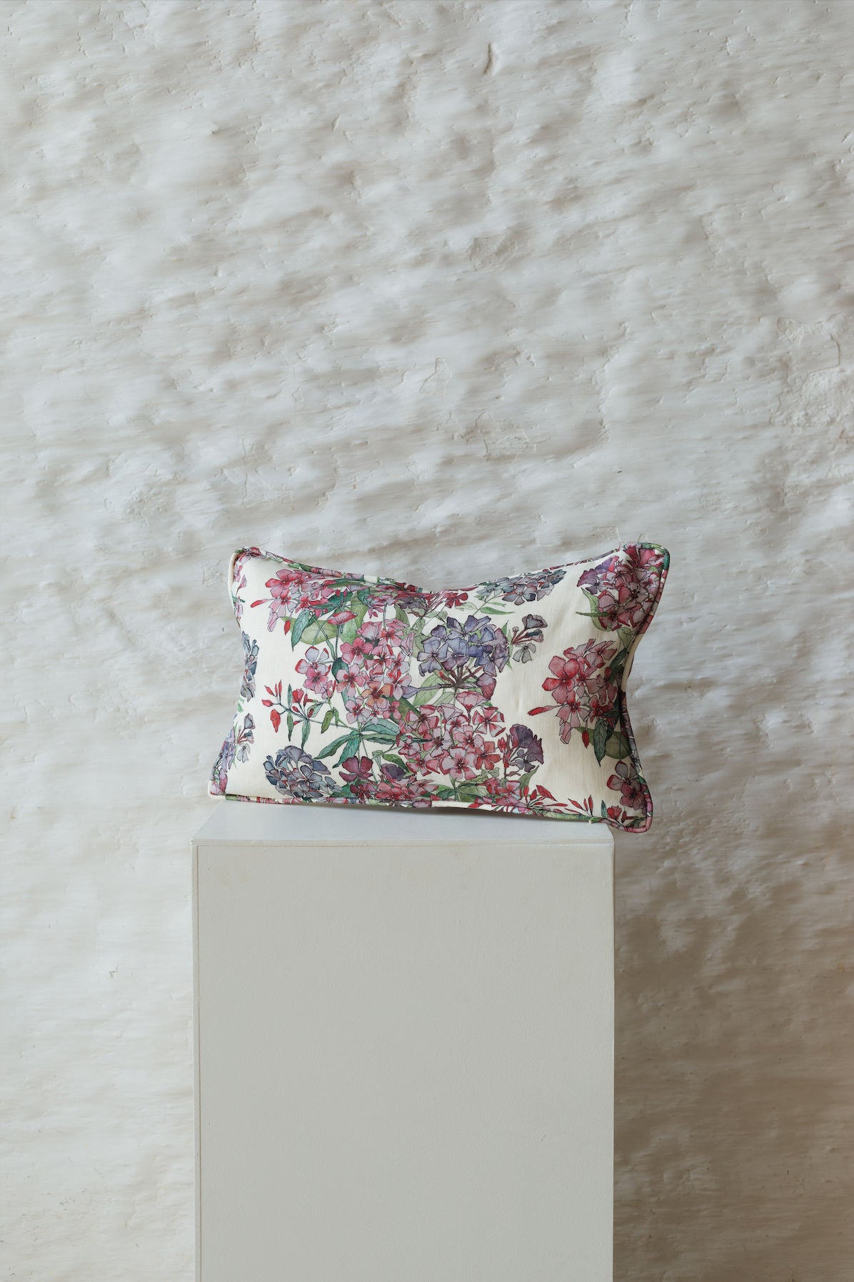 Rectangle Mixed Phlox Rows Cushion with Piping