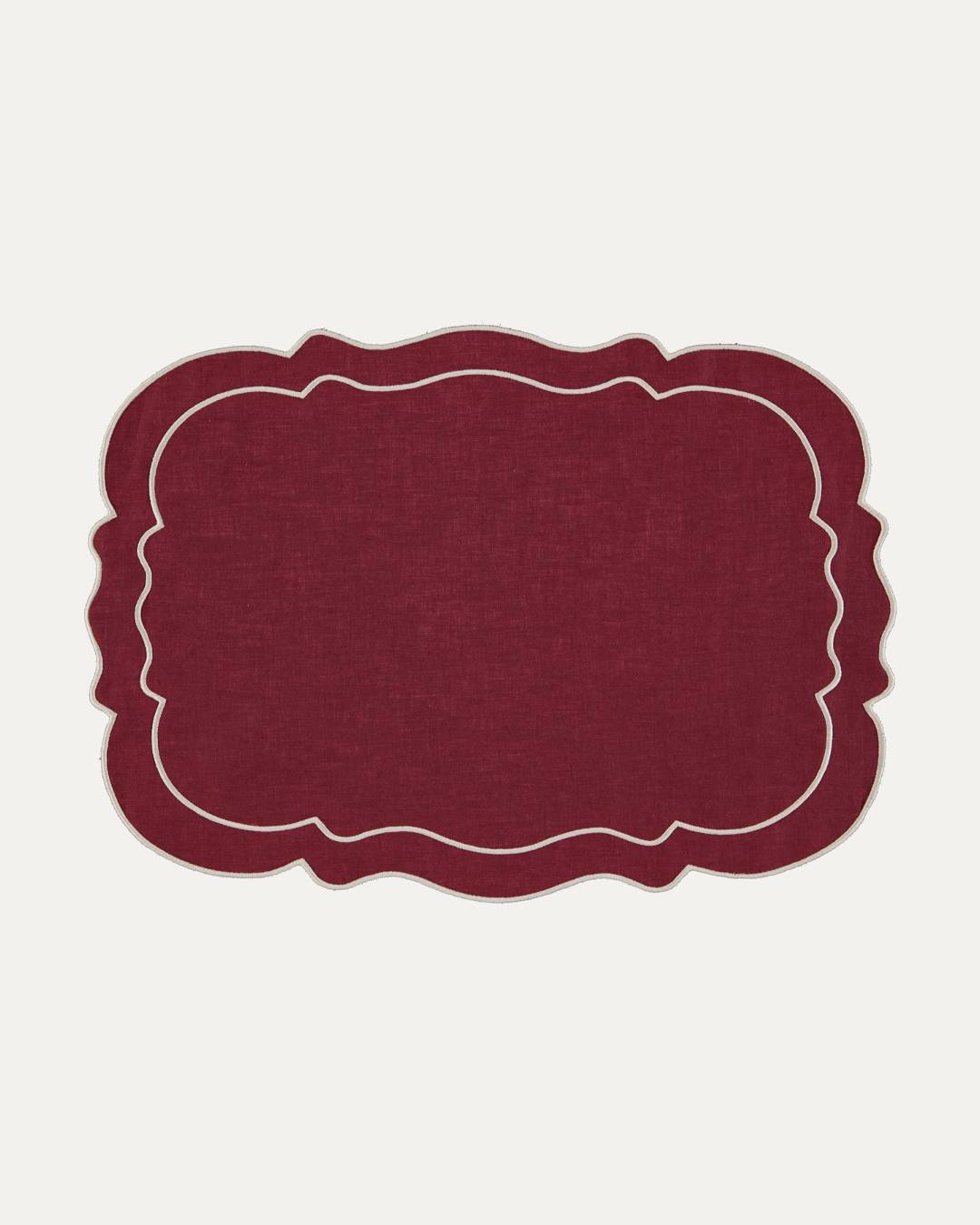 Clou Placemat, Bordeaux with White