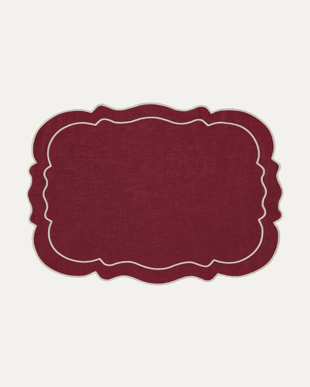 Clou Placemat, Bordeaux with White