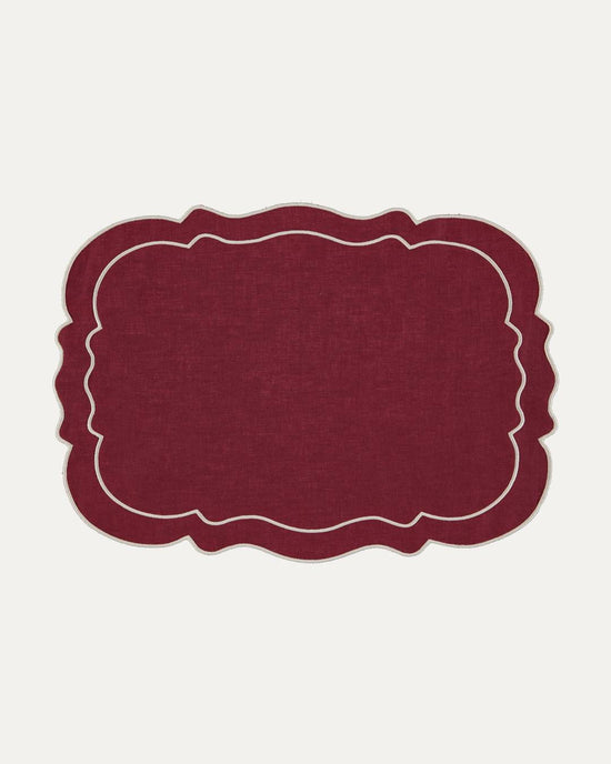 Clou Placemat, Bordeaux with White