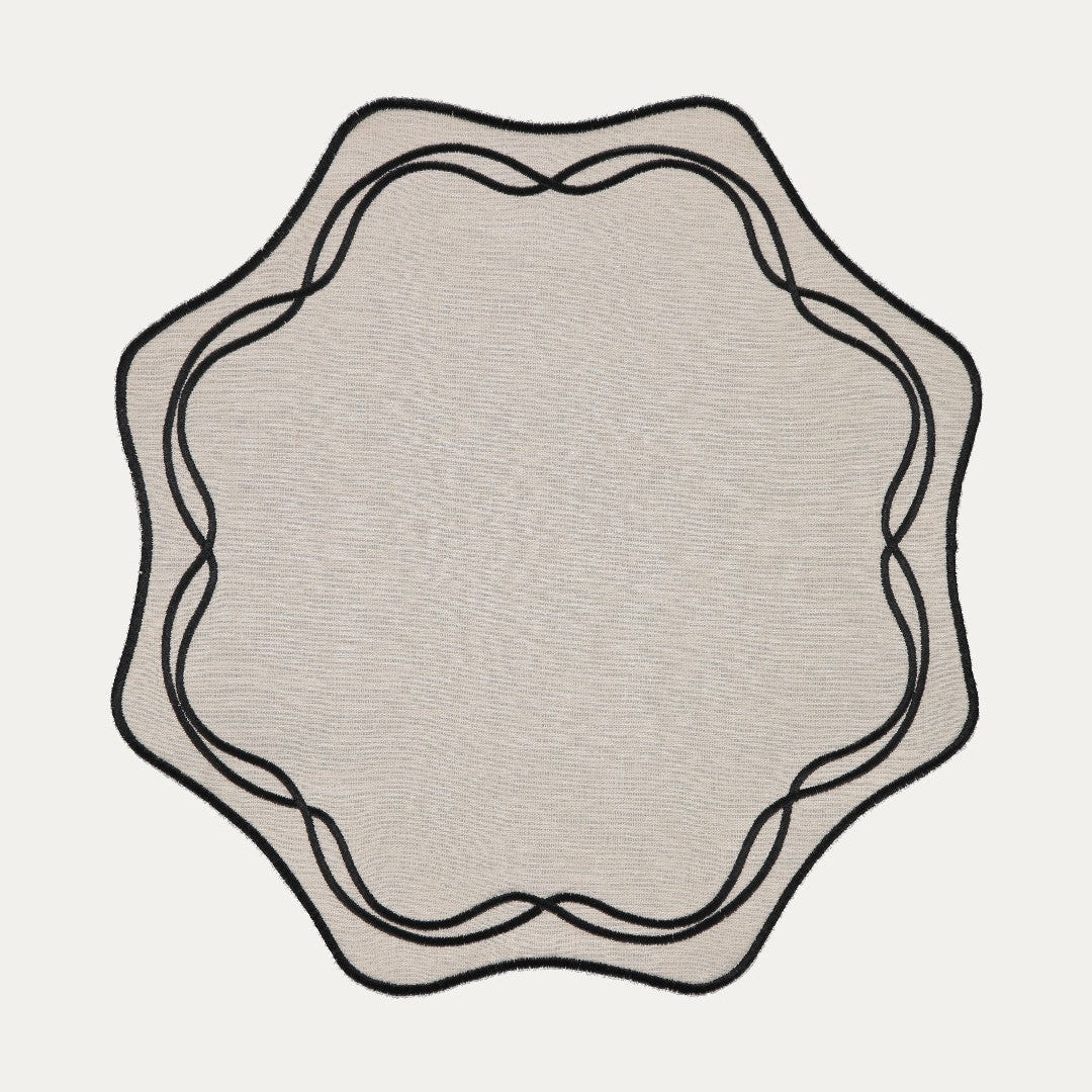 Alma Placemat, Beige and Black