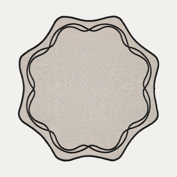 Alma Placemat, Beige and Black