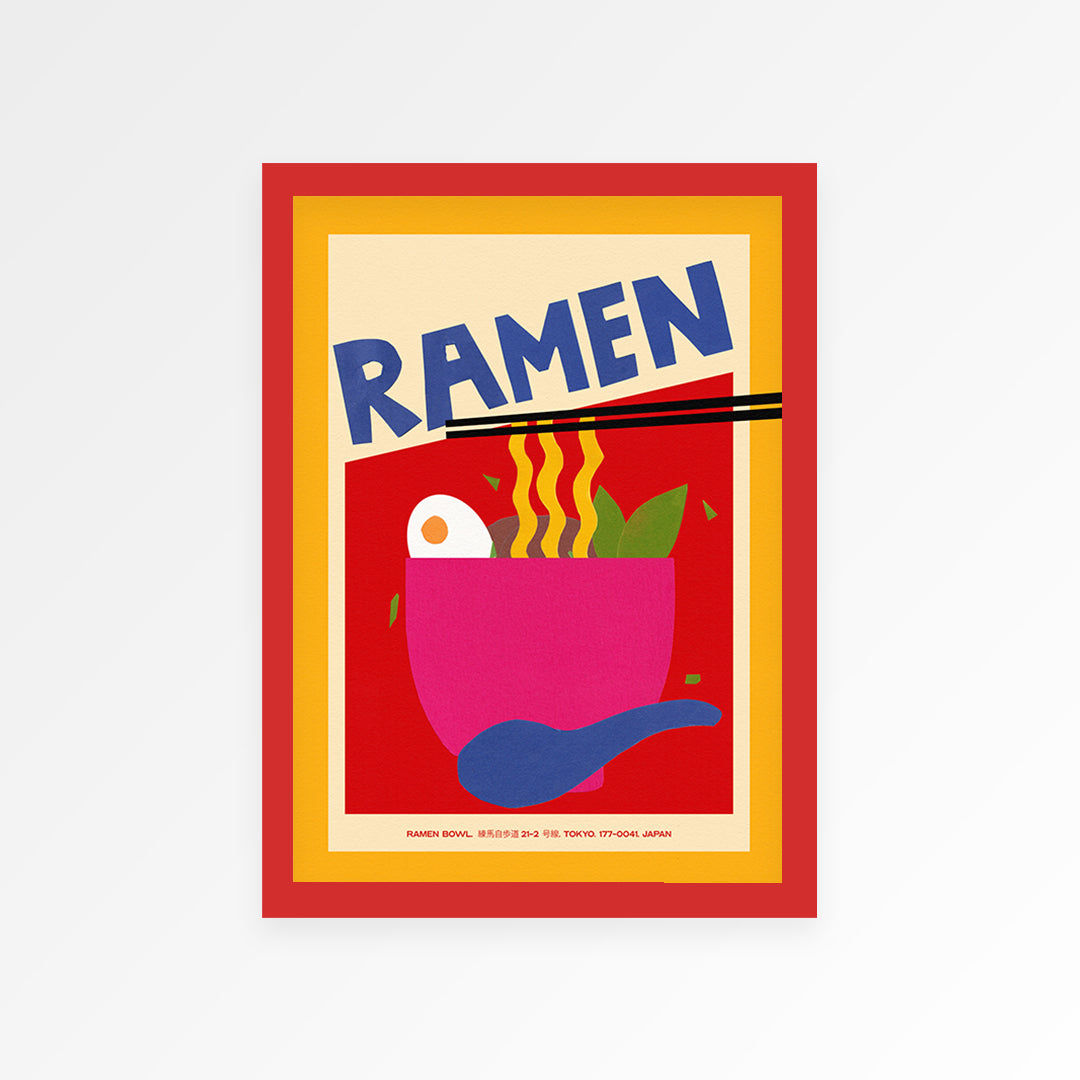 Ramen Hand Collaged Print