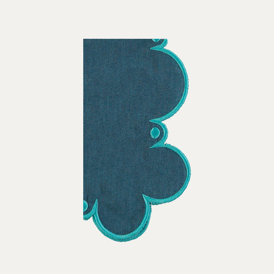 Viana Napkin, Dark Blue with Light Blue