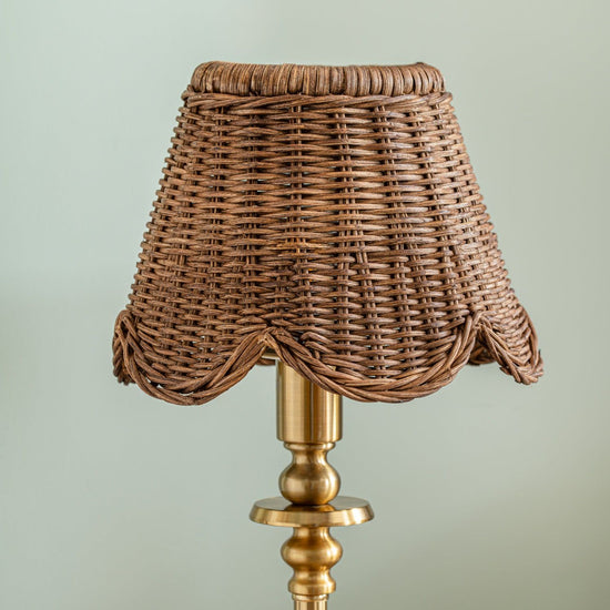 Mimi Scalloped Lampshade, Small Teak