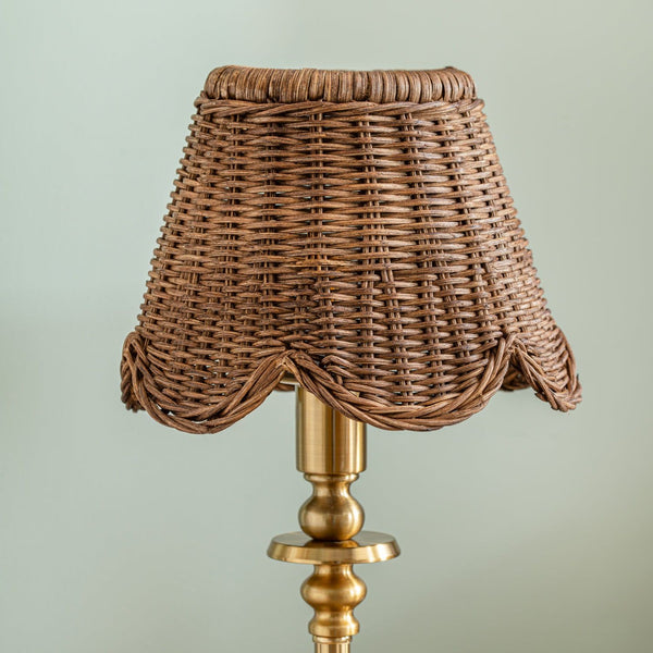 Mimi Scalloped Lampshade, Small Teak