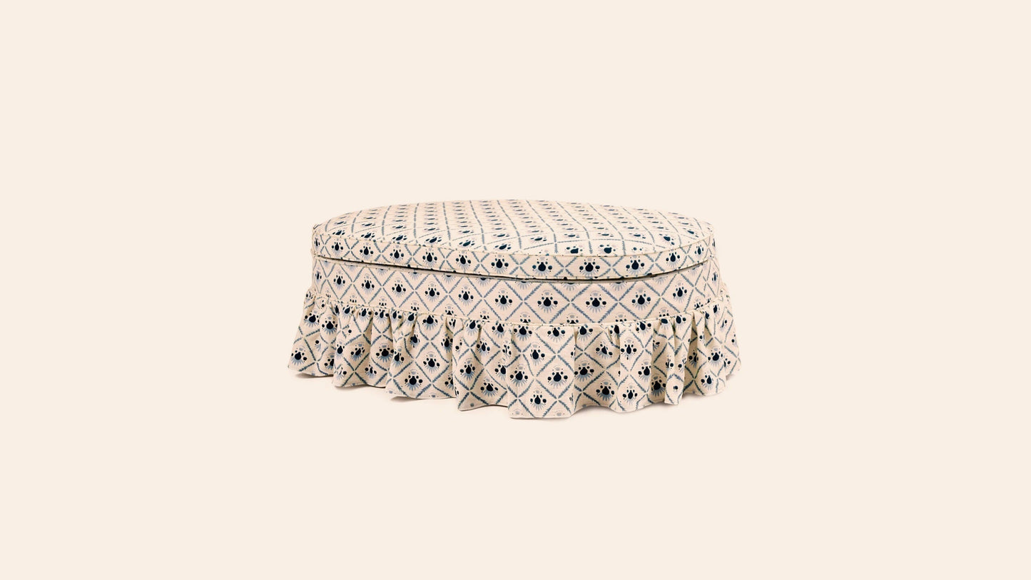 Carlotta Ottoman, Oxford Blue