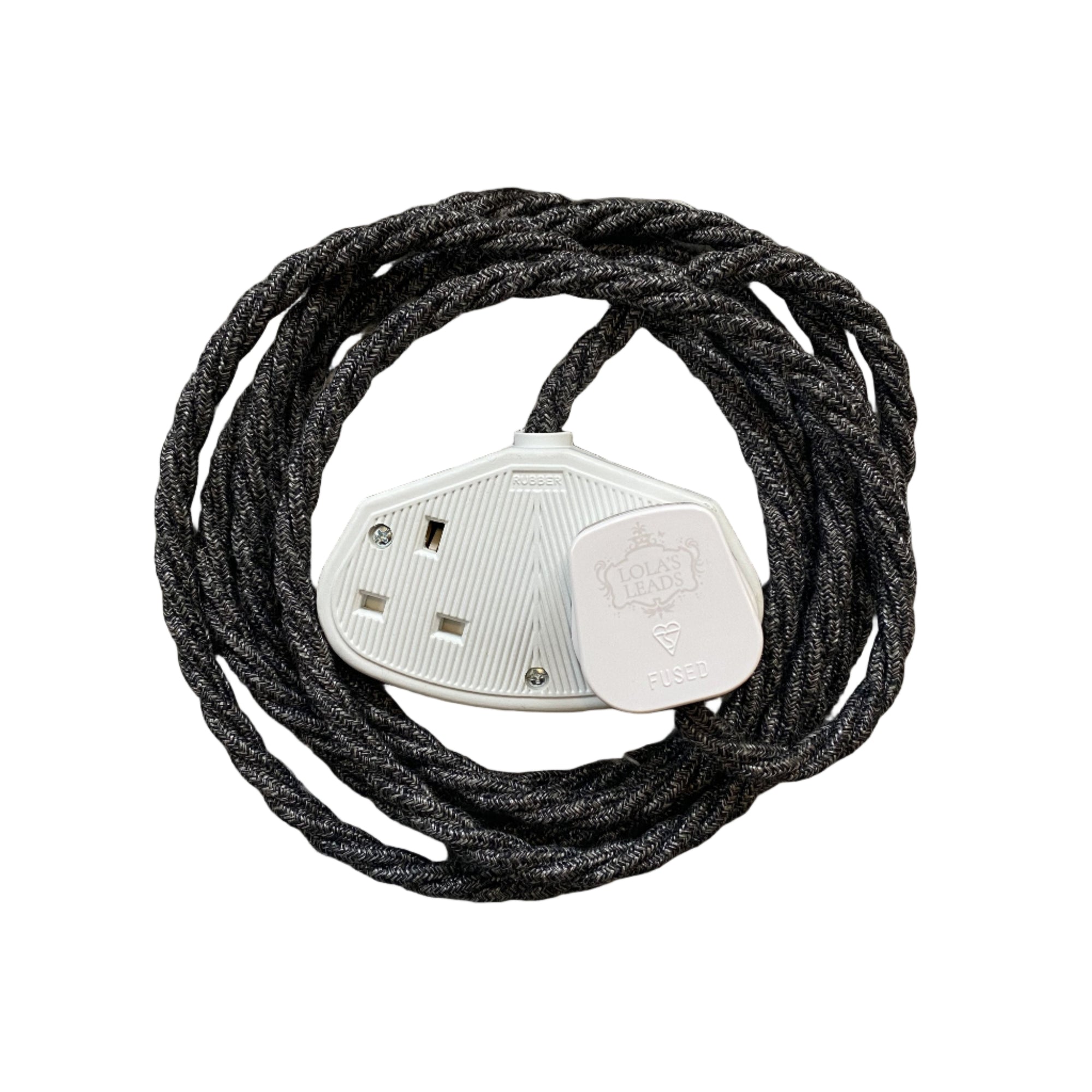 Anthracite Linen - Lola's Leads Fabric Extension Cable