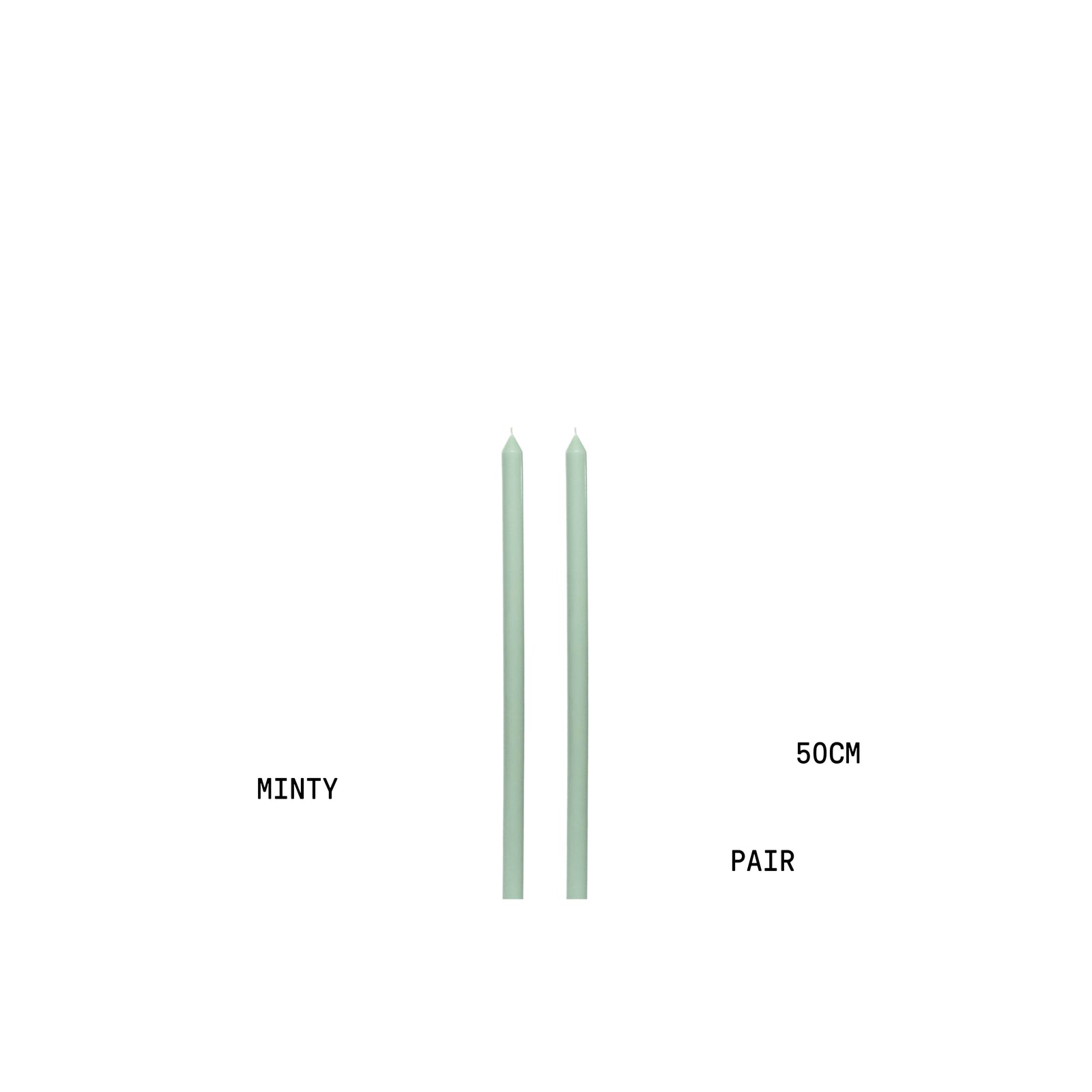 Minty Tapered METRE Candle Pair