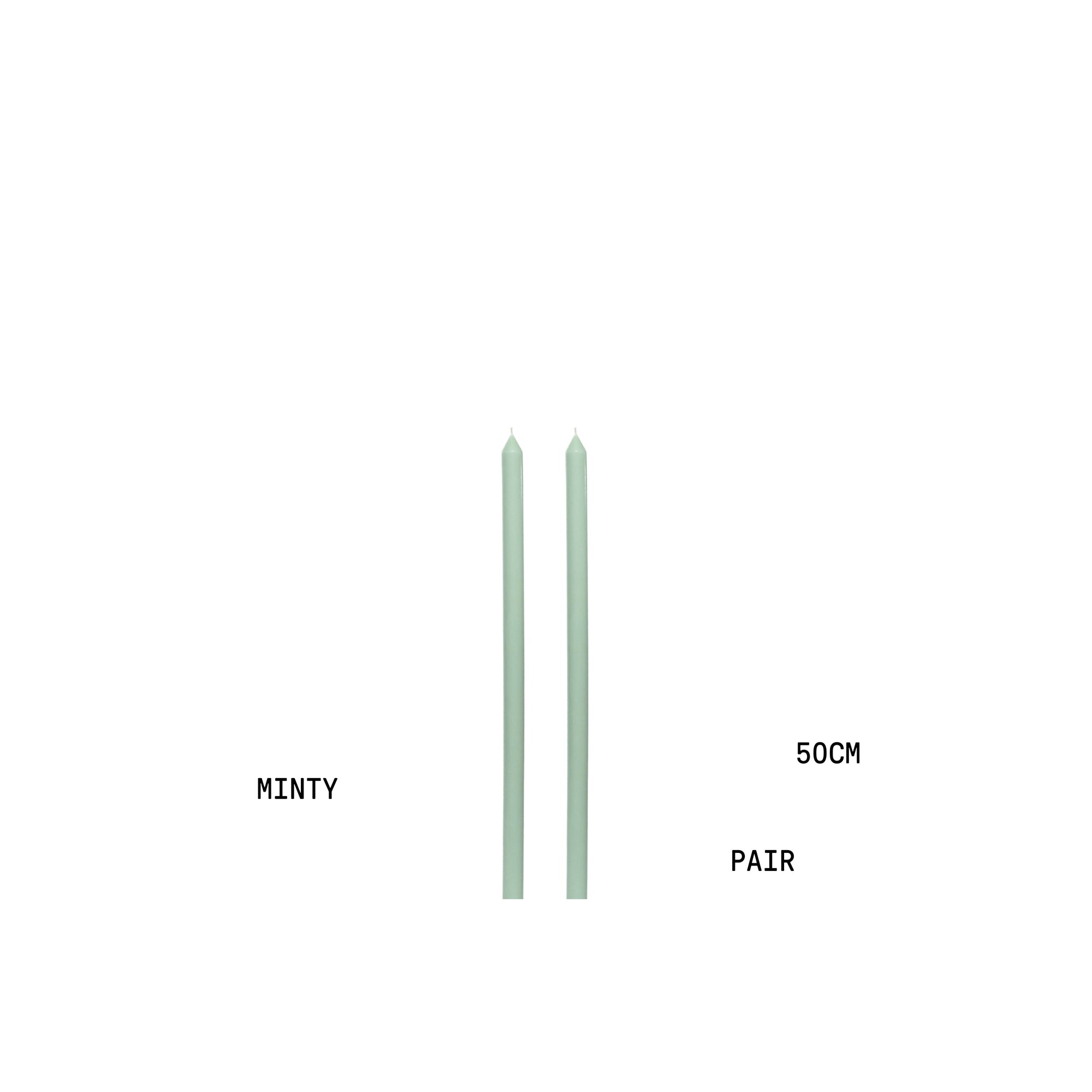 Minty Tapered METRE Candle Pair