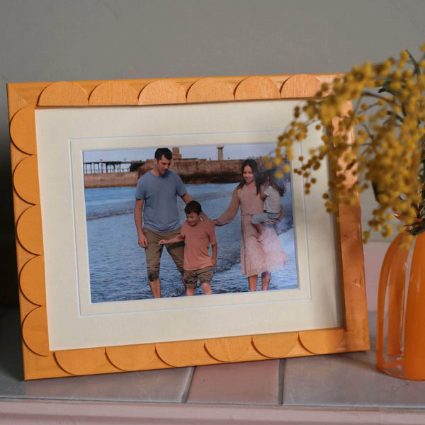 Chestnut Stained Scallop Frame